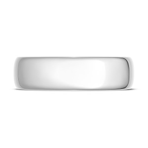 Tacori 138-6 Platinum wedding band straight-on outer view showing the high polish domed platinum surface