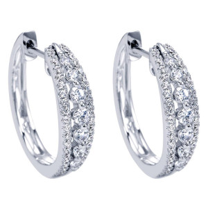 Gabriel Fashion 14 Karat Huggies Huggie Earrings EG11176W44JJ
