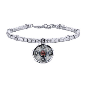Gabriel Fashion Silver Two-Tone Byblos Charm Bracelet TB3663MXJMC