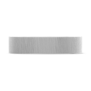 Tacori 140-5WS wedding band, straight-on profile view of the flat brushed white metal outer wall
