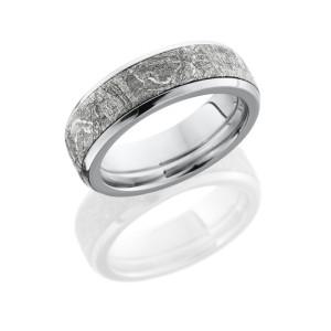 Lashbrook 14KW7B15/METEORITE POLISH Meteorite Wedding Ring or Band