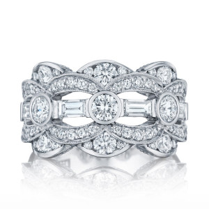 HT2618B12 Platinum Tacori RoyalT Diamond Wedding Ring