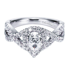 Gabriel 14 Karat Contemporary Engagement Ring ER5804W44JJ