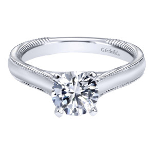 Gabriel 14 Karat Contemporary Engagement Ring ER10206W4JJJ