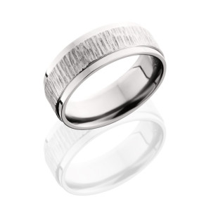 Lashbrook 8FGEW TREEBARK 1-POLISH Titanium Wedding Ring or Band