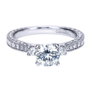 Gabriel 14 Karat Victorian Engagement Ring ER8009W44JJ