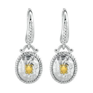 Gabriel Fashion Silver / 18 Karat Two-Tone Roman Drop Earrings EG10956MYJJJ