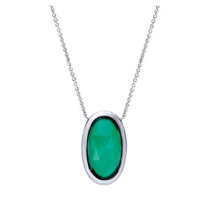Gabriel Fashion Silver Color Solitaire Necklace NK4241SVJXG