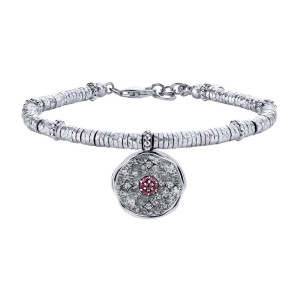 Gabriel Fashion Silver Two-Tone Byblos Charm Bracelet TB3665MXJMC
