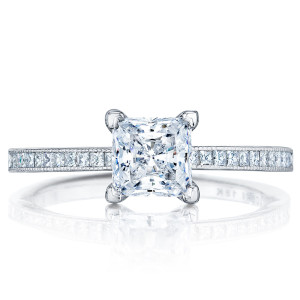 45-15PR55 Platinum Tacori Sculpted Crescent Engagement Ring