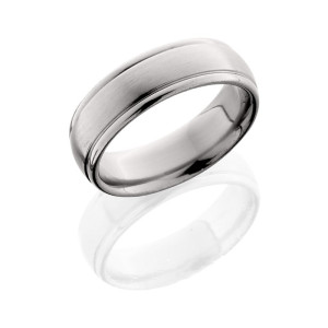 Lashbrook 7HRLDC SATIN-POLISH Titanium Wedding Ring or Band