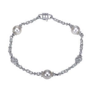 Gabriel Fashion Silver Roaring 20's Diamond By The Yard Bracelet TB2969SVJPL