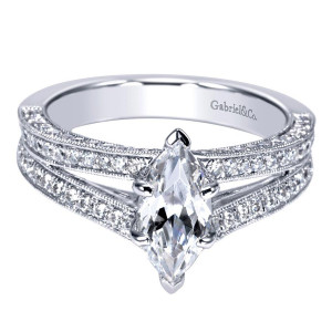 Gabriel 14 Karat Victorian Engagement Ring ER9038W44JJ