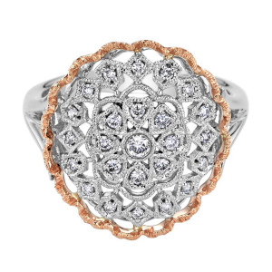 Gabriel Fashion 14 Karat Two-Tone Lace Ladies' Ring LR50109T45JJ