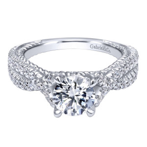 Gabriel 14 Karat Contemporary Engagement Ring ER10282W44JJ
