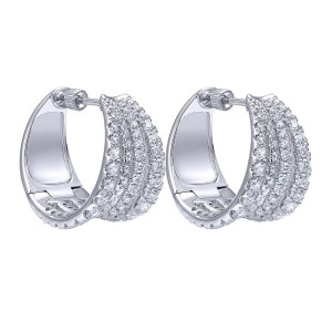 Gabriel Fashion 14 Karat Huggies Huggie Earrings EG12295W44JJ