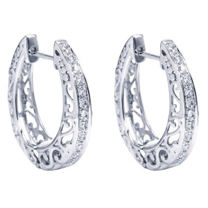 Gabriel Fashion 14 Karat Huggies Huggie Earrings EG11218W45JJ