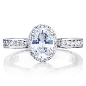 Tacori 2646-25OV75X55 18 Karat Dantela Engagement Ring