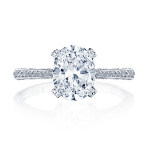2680OV85X65 Platinum Tacori Classic Crescent Engagement Ring