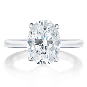 268922OV115X85 Platinum Tacori Dantela Engagement Ring