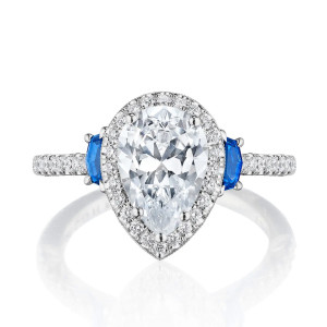Tacori 269217PS10X7BSW 18 Karat Dantela 3 Stone Engagement Ring