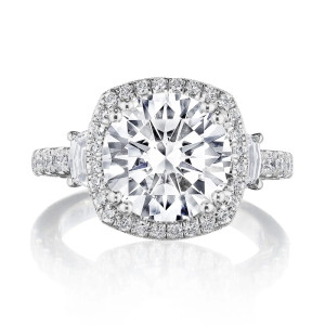 269322CU10 Platinum Tacori Dantela 3 Stone Engagement Ring