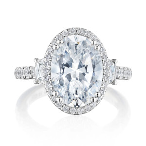 Tacori 269322OV125X9W 18 Karat Dantela3 Stone Engagement Ring