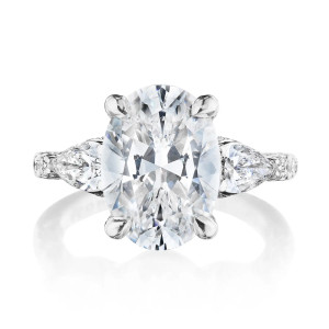 Tacori 269522OV125X9W 18 Karat Dantela3 Stone Engagement Ring