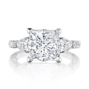 Tacori 269522PR85W 18 Karat Dantela 3 Stone Engagement Ring