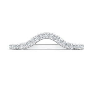 Tacori 272017CB12 Platinum contour band, front view of the curved diamond top row and milgrain scallop sides
