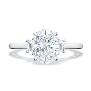 272217OV Platinum Tacori Lunetta Crescent Engagement Ring