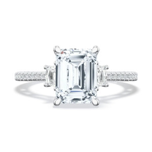 272417EC Platinum Tacori Lunetta Crescent Engagement Ring