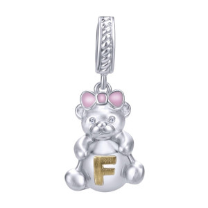 Gabriel Fashion Silver / 18 Karat Two-Tone Initial Charm Pendant PT9419F-EPMY5JJ