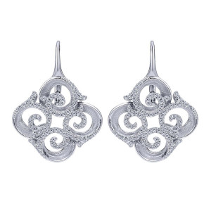 Gabriel Fashion 14 Karat Lace Leverback Earrings EG12300W45JJ