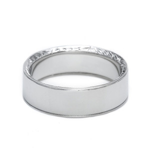 Tacori Platinum Hand Engraved Wedding Band 2557 8