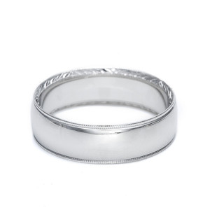 Tacori 18 Karat Hand Engraved Wedding Band 2558 4.5