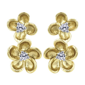 Gabriel Fashion 14 Karat Floral Stud Earrings EG12465Y45JJ