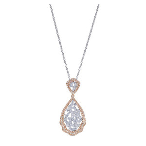 Gabriel Fashion 14 Karat Two-Tone Lace Necklace NK4189T44JJ