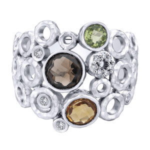 Gabriel Fashion Silver Cirque Ladies' Ring LR50600SVJMC