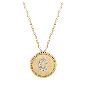 Gabriel Fashion 14 Karat Two-Tone Initial Initial Necklace NK2645C-M45JJ