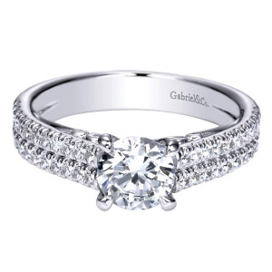 Gabriel 14 Karat Contemporary Engagement Ring ER98560W44JJ
