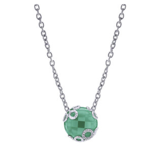 Gabriel Fashion Silver Cirque Necklace NK4040SVJMC