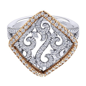 Gabriel Fashion 14 Karat Two-Tone Lace Ladies' Ring LR50144T44JJ