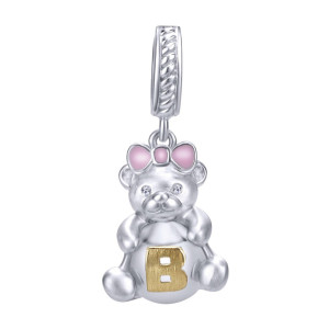 Gabriel Fashion Silver / 18 Karat Two-Tone Initial Charm Pendant PT9419B-EPMY5JJ