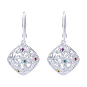 Gabriel Fashion Silver Floral Drop Earrings EG12130SVJMC