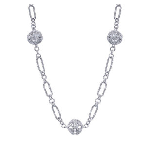 Gabriel Fashion 14 Karat Roaring 20's Diamond By The Yard Necklace NK1359W45JJ