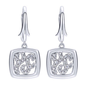 Gabriel Fashion Silver Contemporary Drop Earrings EG11662SVJWS