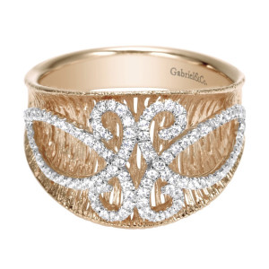 Gabriel Fashion 14 Karat Two-Tone Nature Ladies' Ring LR6272T45JJ