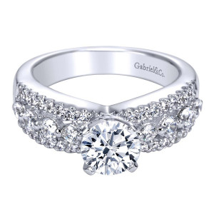 Gabriel 14 Karat Contemporary Engagement Ring ER5499W44JJ