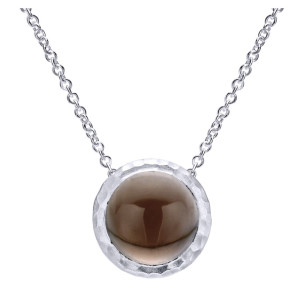 Gabriel Fashion Silver Color Solitaire Necklace NK4732SVJSQ
